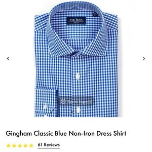 The Tie Bar Trim Fit Gingham Button Down 15 32/33